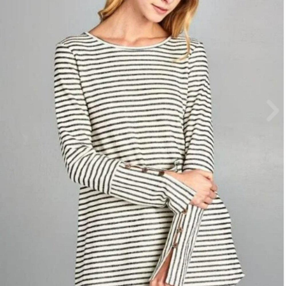 Hailey & Co. French Terry Striped Tunic    NWOT